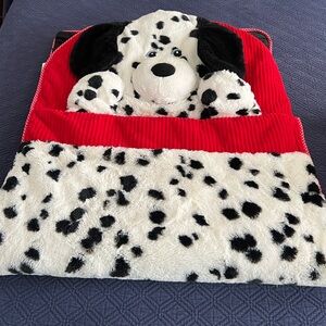 🖤 Plush Dalmatian Kids/Tween Sleeping Bag
